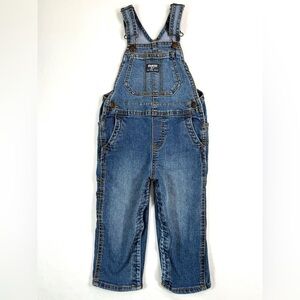 OSHKOSH B'GOSH Baby Boys' Dark Wash Carpenter Style Denim‎ Overalls Size 24M